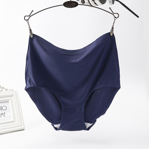 Yikelirou Seamless Underwear Women's Pure Cotton Crotch High Waist Underwear Women's Ice Silk One-piece Briefs Seamless Body Shaping