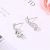 Fashionable cute asymmetrical earrings, classic zirconium, Korean style