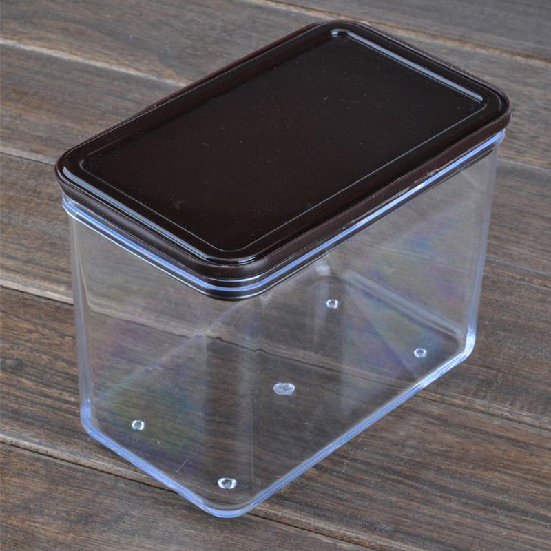 Plástico rectangular sellado tarro fruta en polvo tarro comida sellada caja de almacenamiento tarro más nítido tarro de almacenamiento de gran tamaño pequeño al por mayor
