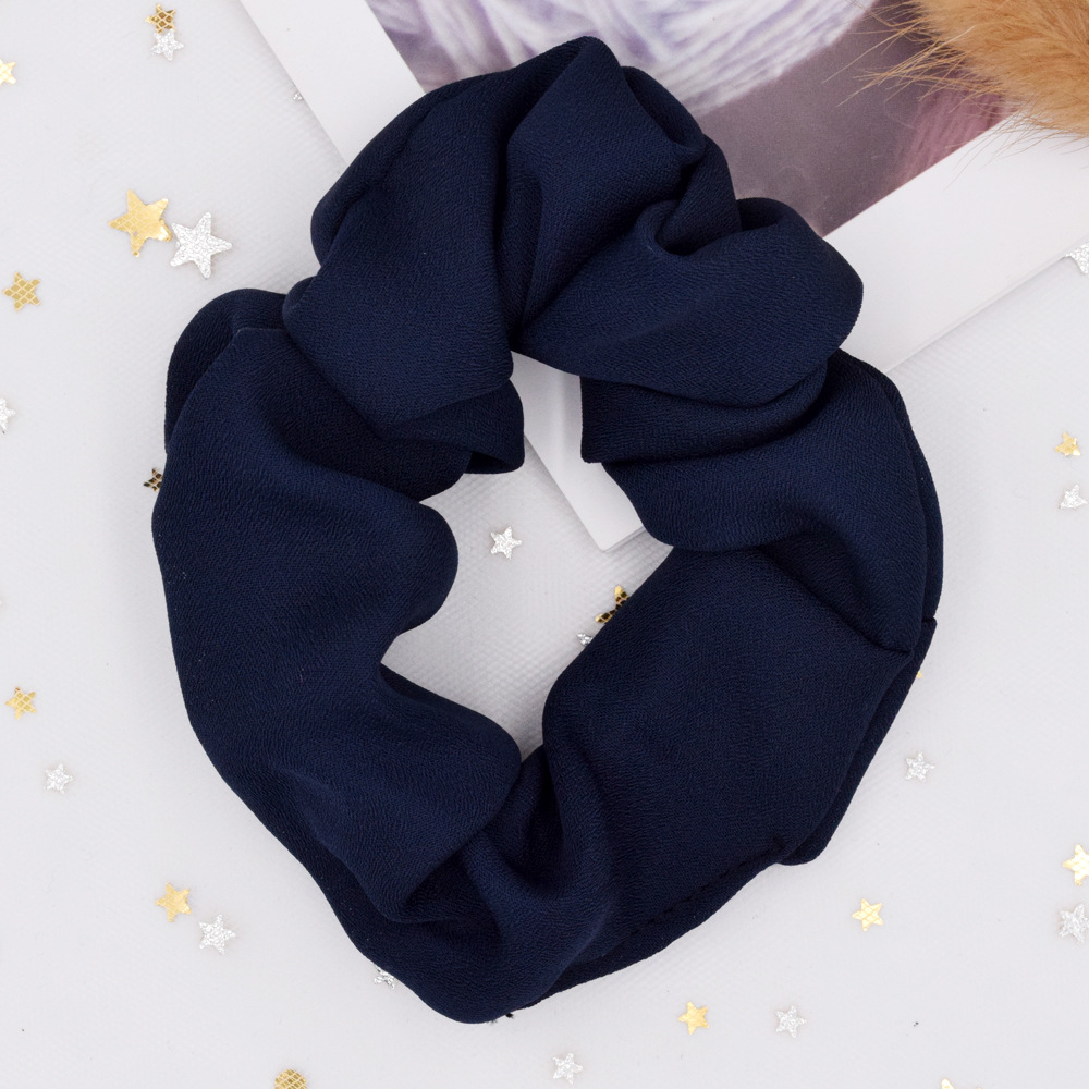 Korea Simple Solid Color Fabric Chiffon Hair Ring Ponytail Solid Color Hair Ring Wholesale display picture 4
