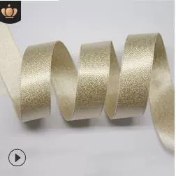 戈登 Webbing High-density Polyester Handmade Bow DIY Webbing Gift Flower Packaging Auxiliary Material Gold Weft Belt