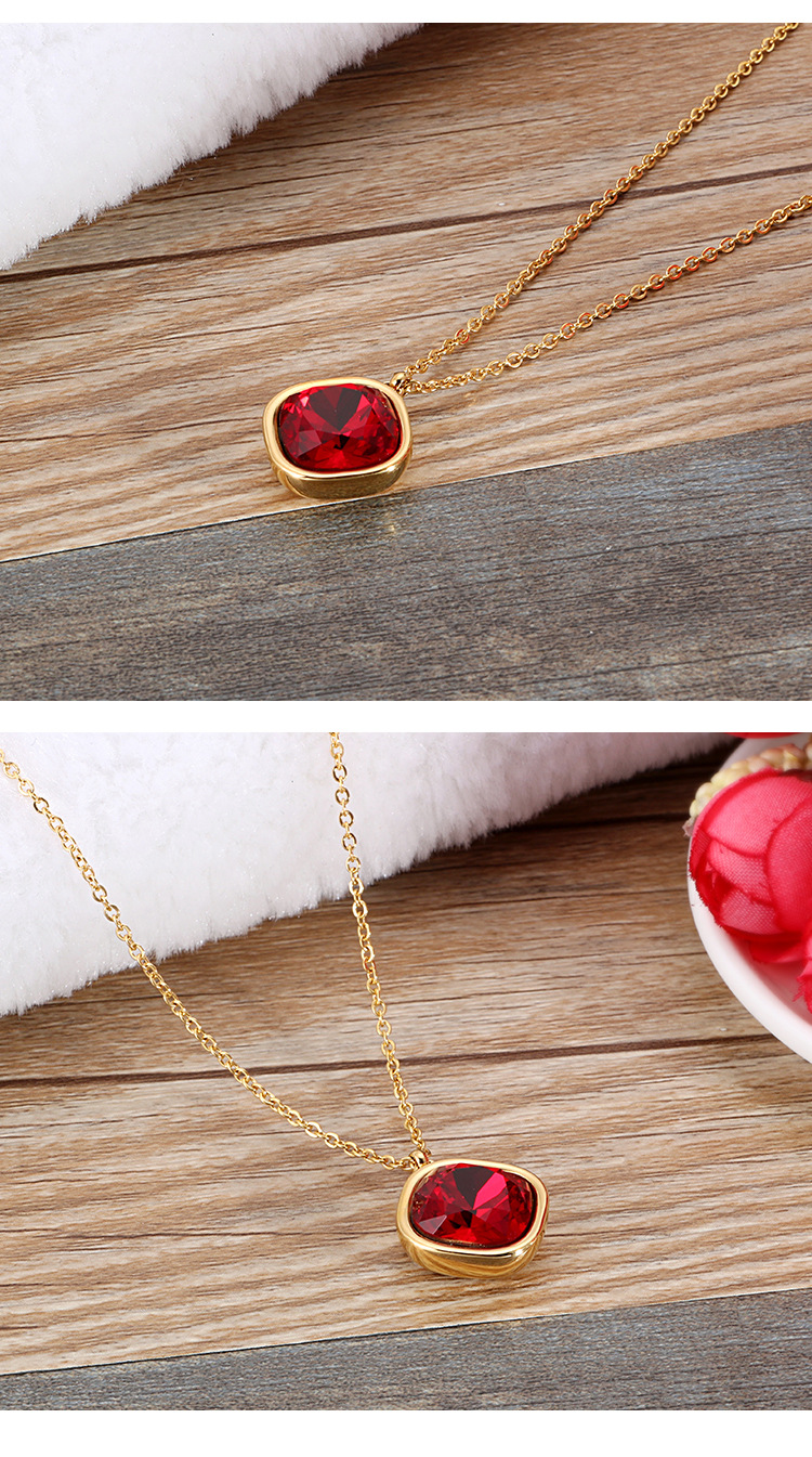 Women'S Gender Korean Style Style PVD Coated 18K Gold Plated Square Titanium Steel Korean Style Waterproof Non Tarnish Necklace