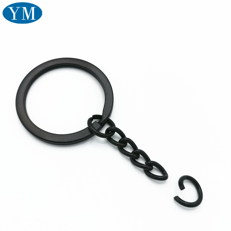 免費拿樣大量現貨黑色鎖匙扣環保扁圈啞黑鑰匙鏈
