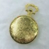 Golden big pocket watch, quartz watches suitable for men and women, necklace