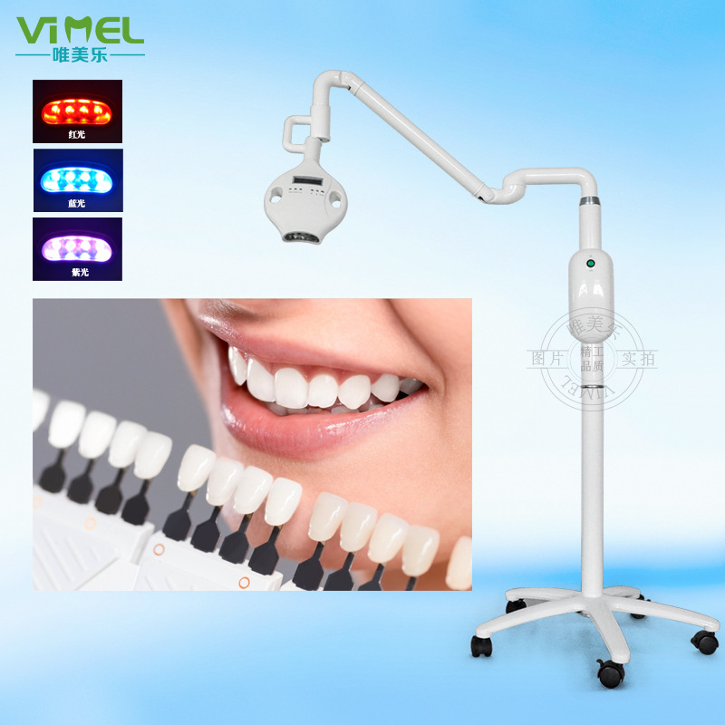 Teeth whitening device, red, blue and pu...