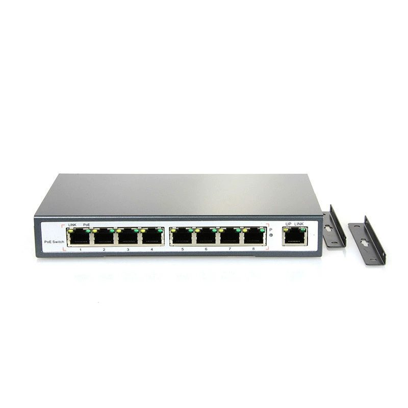Сетевая мониторная POE-подключенная 8-портовая EthernetPOE31008P коммутатор с железным корпусом