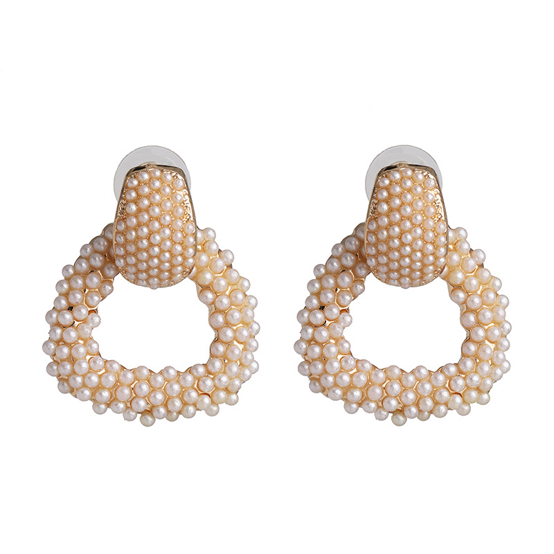 Geometric Earrings Pearl Alloy Diamond Earrings display picture 2