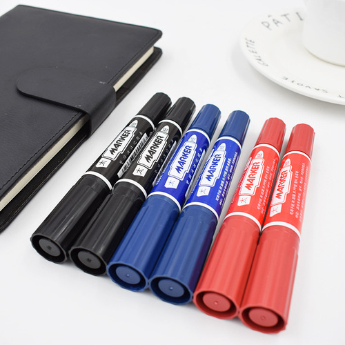 Stedam quick-drying A8 large-head pen black oily thick pen does not fade double-headed marker pen with ink refillable marker pen