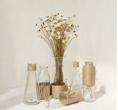 Wholesale Creative DIY manual Hemp rope Glass Wishing bottle transparent flower arrangement Glass Home Decoration Hydroponics vase
