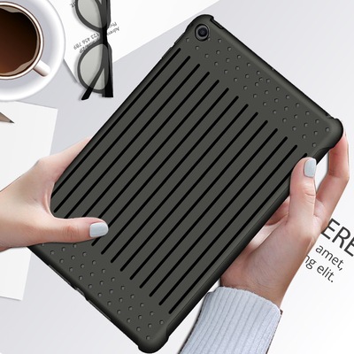 适用ipadmini5保护套苹果专用配件全包软壳散热条纹4平板电脑透明
