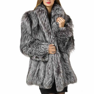 2020 new faux fox fur coat women's long stitched coat fur women's long leather clothing wholesale