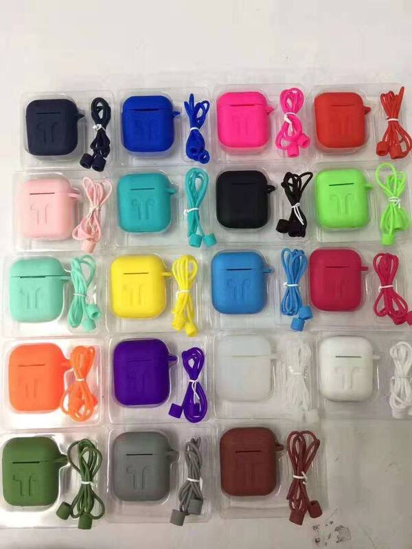 Thick Bluetooth Headphone Case Anti-Fall Headphone Case with Built-In Headphone Logo AirPods Silicone Earplugs iPhone