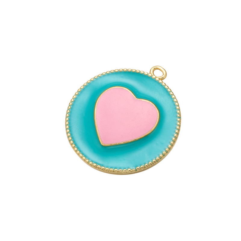 fashion drip oil heartshaped pendant simple contrast color drop oil copper accessoriespicture3