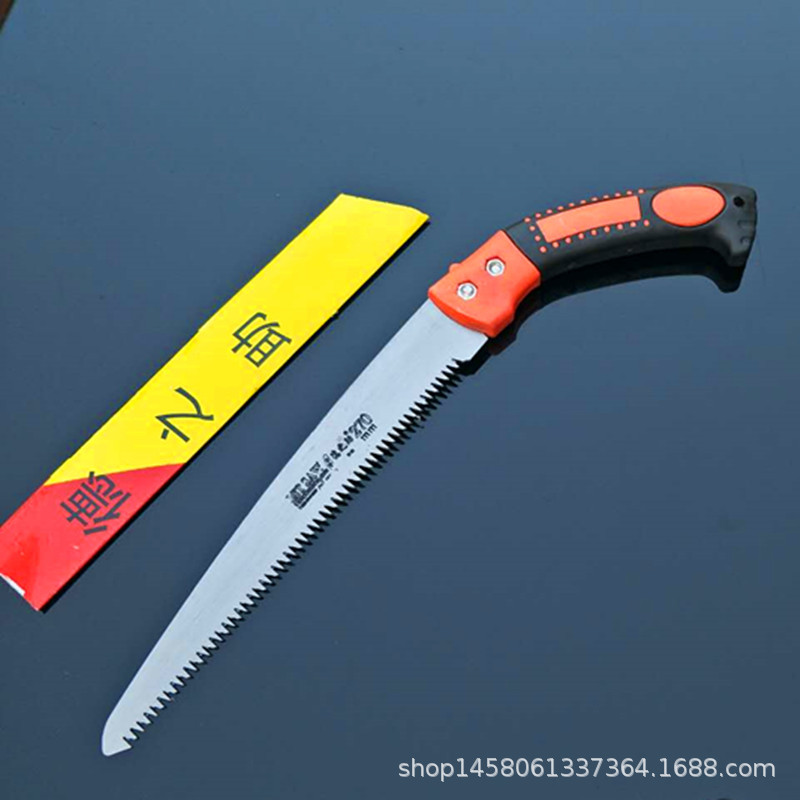厂家批发德之助胶柄弯把果树锯三面磨齿果树修枝锯园林锯木工手锯