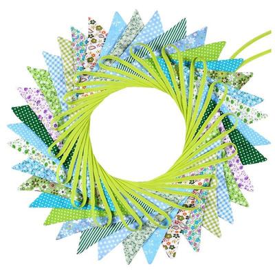 新款36旗18色 33英尺棉布三角旗 婚外婚礼派对装饰彩旗批发|ms