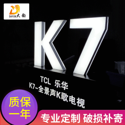 Manufactor Customized Mini Luminous character Acrylic Market Door sign Led Resin light word