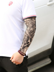時尚紋身袖套 無縫騎行套袖男女士花臂 戶外防曬無縫刺青臂套
