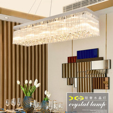 客厅餐吊餐厅饭厅欧式后现代简约 led长条形长型长款长方形水晶灯