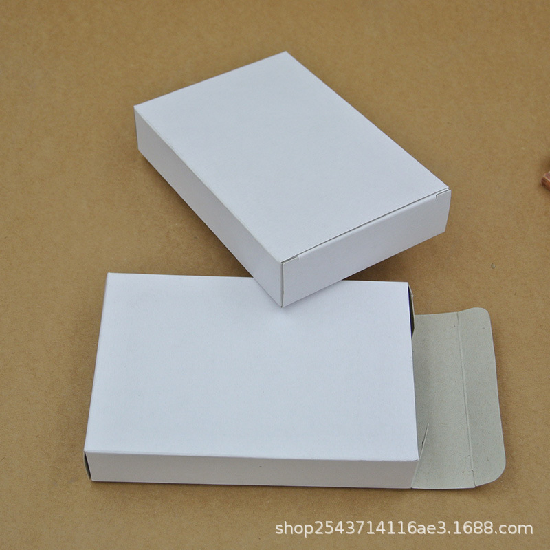 小商品通用纸盒 定做空白盒 中性长方形白卡纸盒 白色扁盒 现货