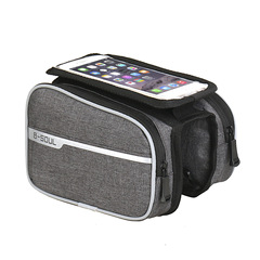 B-SOUL Bike Saddle Bag, Front Bar Bag for Mountain Bikes, Touch Screen Phone Bag, Top Tube Bag, Cycling Equipment Accessories