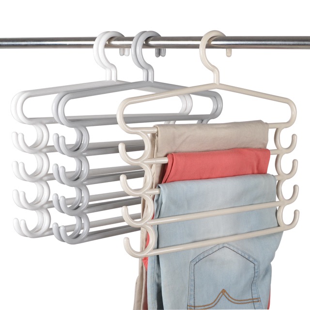 quần nhựa giá đỡ quần cắt nhà sáng tạo nhiều lớp đa chức năng kệ lưu trữ treo kệ khăn quần áo treo lăm Móc áo