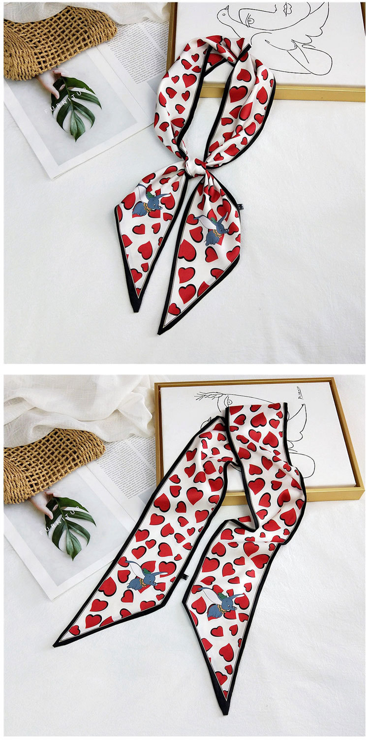 Polyester, Satin Material Polka Dots, Heart Shape, Butterfly Pattern Women's Sweet Polka Dots Heart Shape Butterfly Polyester Satin Printing Silk Scarves