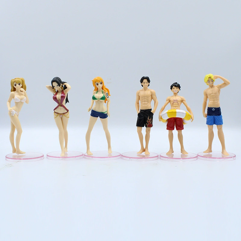 Набор фігурок One Piece — Лuffy, Сабо, Наоми, Робин, Боа Хэнкок, 6 шт мини-фигурки для плавания