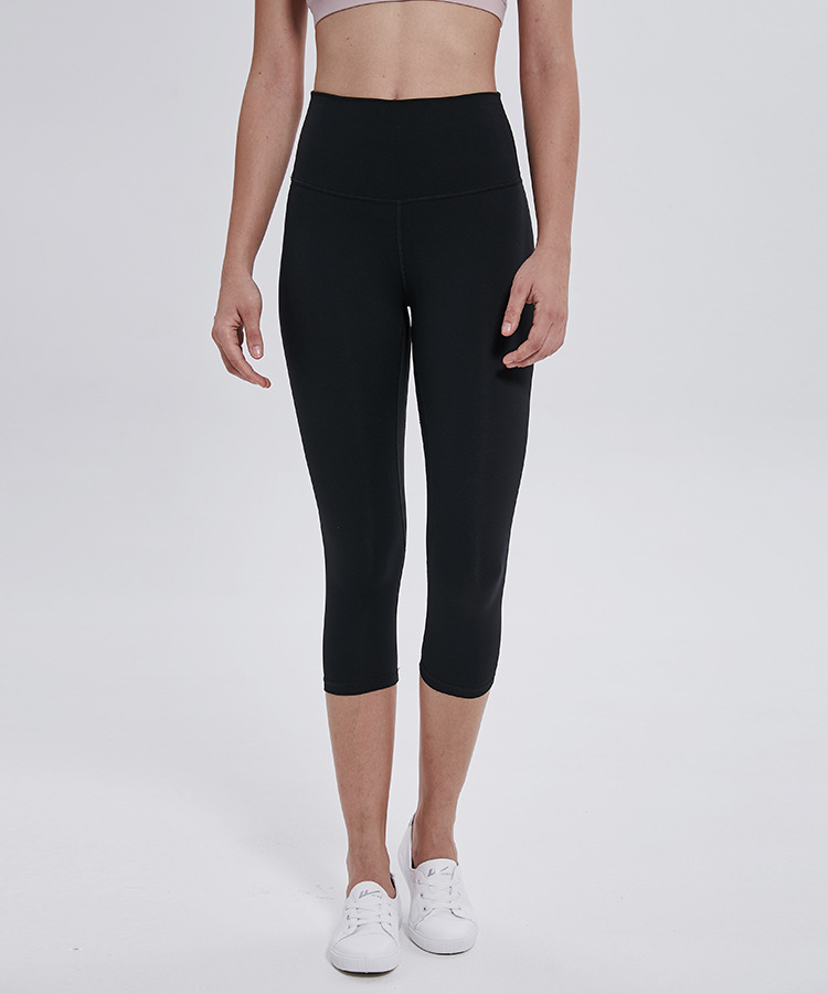 Pantalon de Yoga Double face, simple mouture, couleur chair, Capris, sport, course à pied, Fitness, collants élastiques à séchage rapide, nouvelle collection 2022_voghion.com