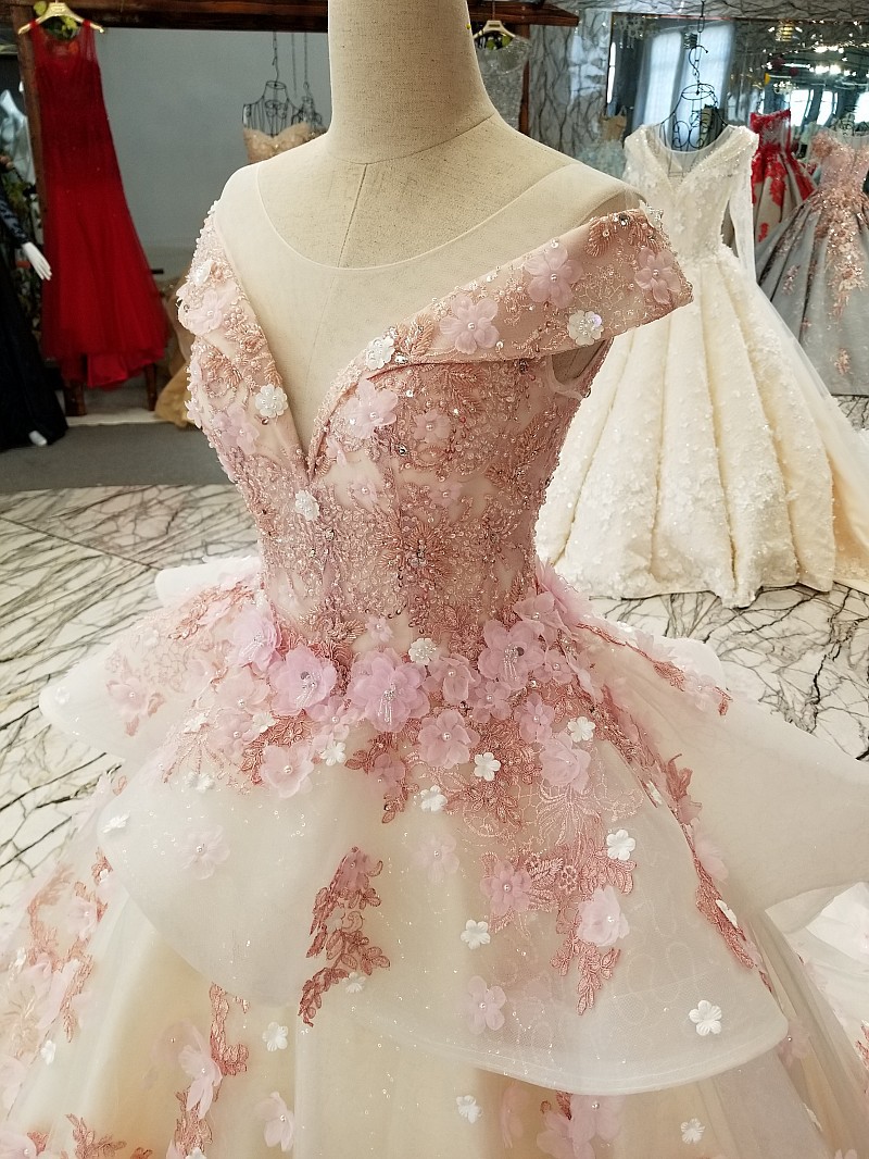 Hoa hồng Feast Princess Bride Một Lời-vai phong cách Hàn Quốc stiletto đám cưới bánh mì nướng chiếc váy cưới buổi tối áo cưới