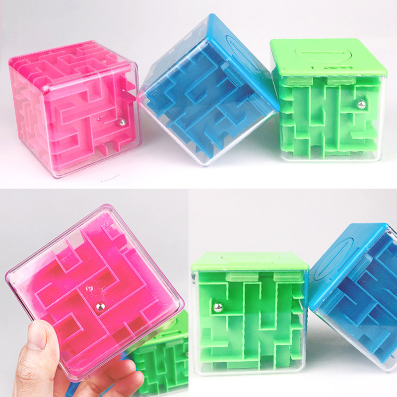 Juguetes de inteligencia de educación temprana para niños 3D tridimensional laberinto cubo hucha 6,8 cm entrada laberinto bola pequeño regalo