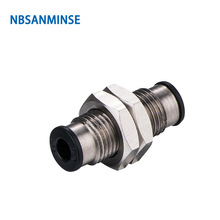 NBSANMINSE PMP 塑料釋放環 銅隔板直通 氣動管接頭 快插接頭