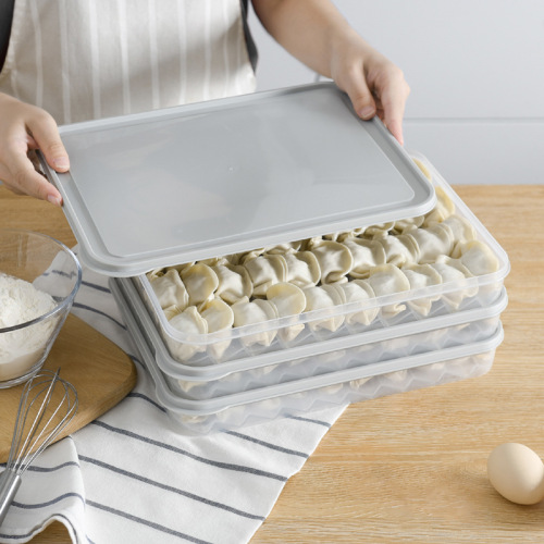 Transparent lidded stackable dumpling box frozen dumpling preservation box household quick-frozen dumpling box chaos box storage box