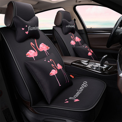 Tide products personality lovely All inclusive automobile Seat cover Cartoon Seat cushion ventilation winter cushion Four seasons currency Set