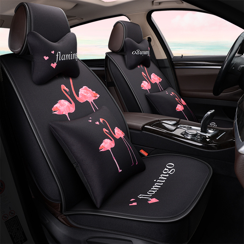 Tide products personality lovely All inclusive automobile Seat cover Cartoon Seat cushion ventilation winter cushion Four seasons currency Set