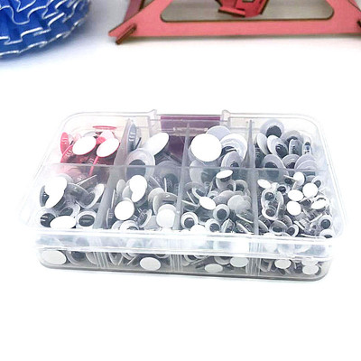 跨境小包装白底黑珠背胶活动眼睛DIY玩偶眼片玩具娃娃塑料眼睛|ru