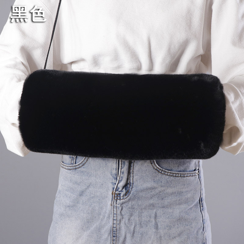 Imitación de piel de zorro protector de mano invierno engrosada mano más caliente de la mano manga de felpa almohada mano más caliente calentador de la mano