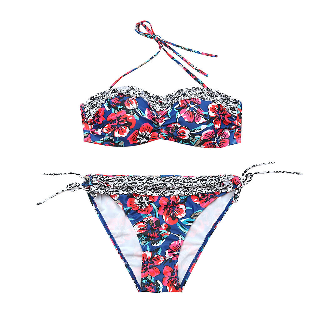   new floral sexy mix and match ruffled bikini  NSHL2030