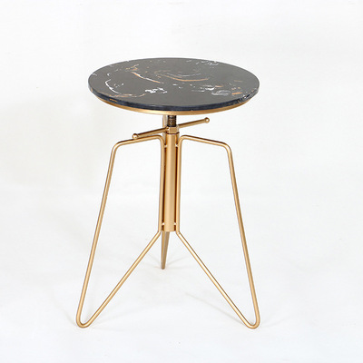 北欧现代铁艺大理石小茶几金色边几客厅沙发角几创意可升降小圆桌|ms