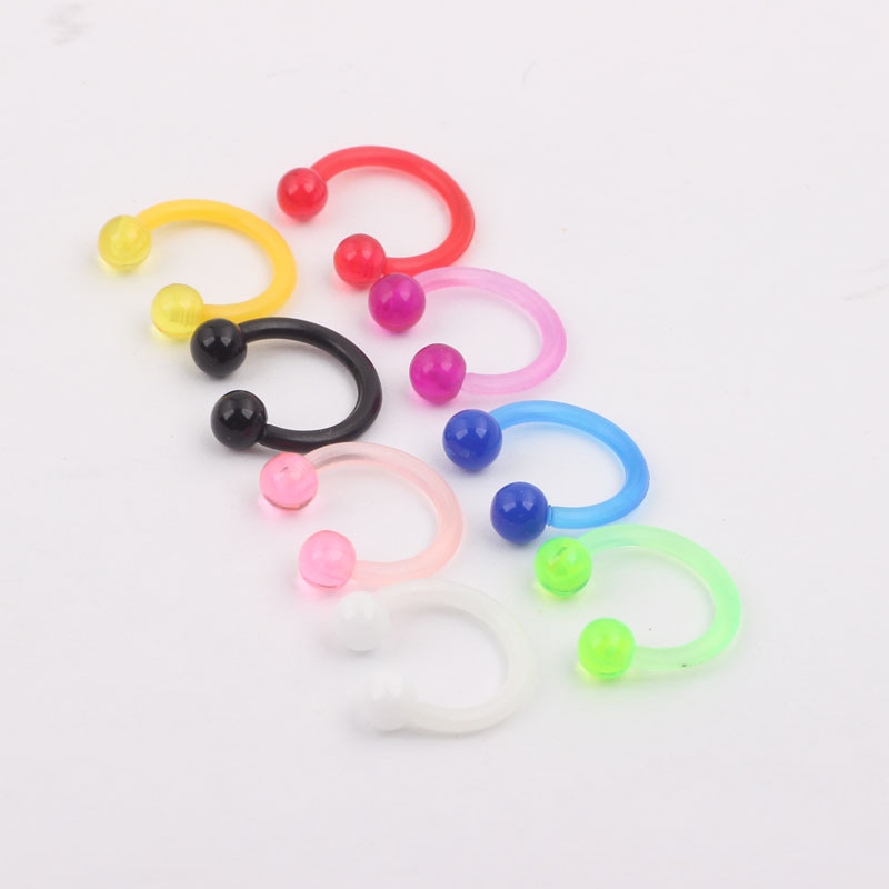 Mixed Color Septum UV Nose Ring Nose Nail Ear Bone Nail 9 Pieces Pack Stainless Steel Body Piercing Jewelry detail image 7