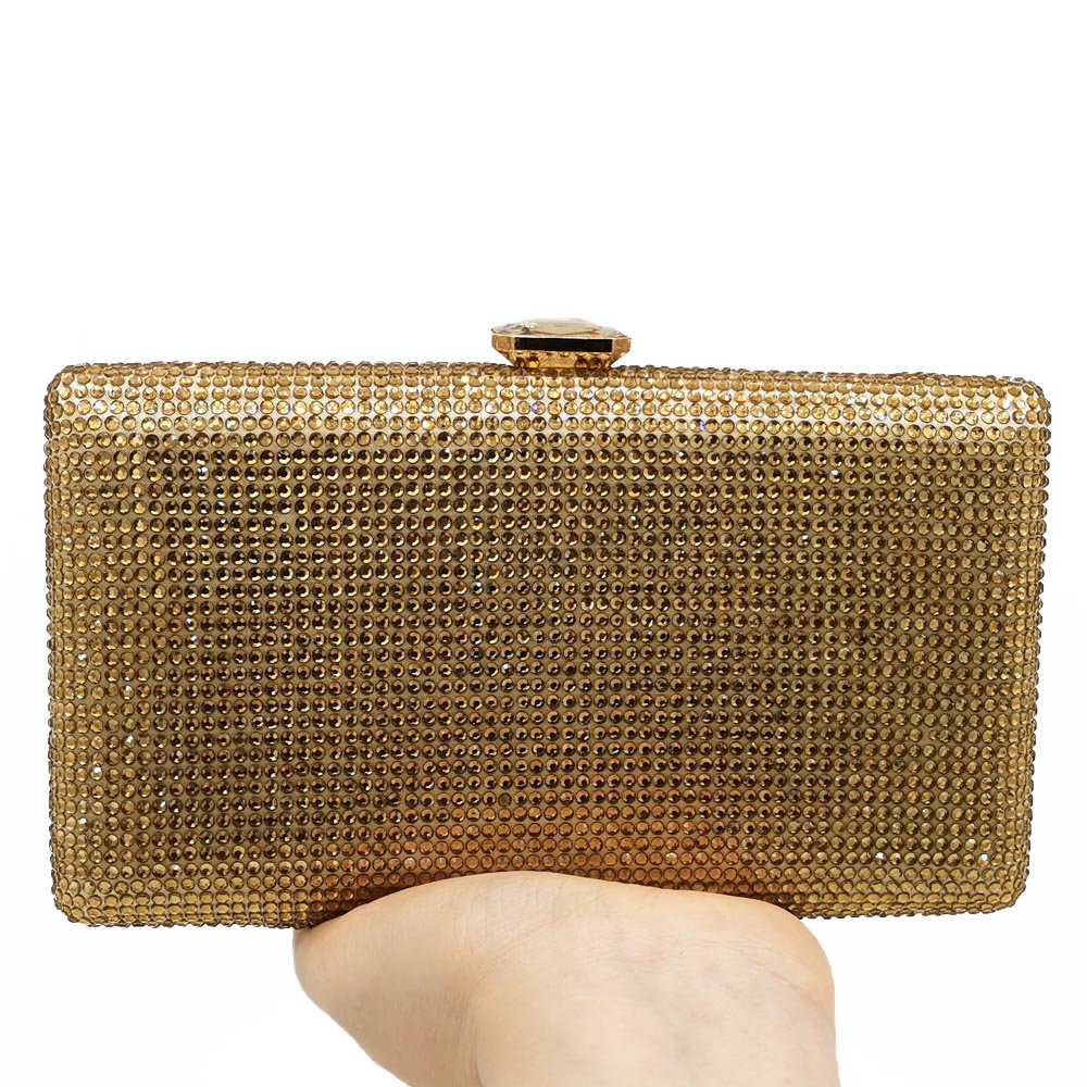 Bolso De Mano Retro Con Diamantes En Color Liso display picture 2