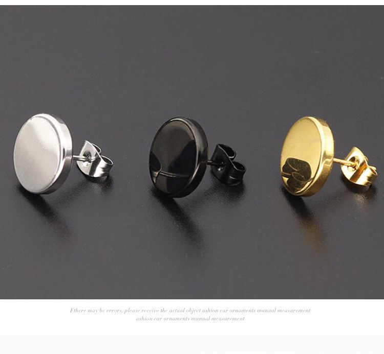 1 Pair Simple Style Round Stainless Steel Ear Studs display picture 1