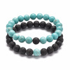 Organic bracelet for beloved, turquoise crystal with amethyst natural stone