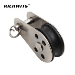 Stainless steel nylon pulley with nylon sheave - sailboat and yacht pulley - flagpole pulley