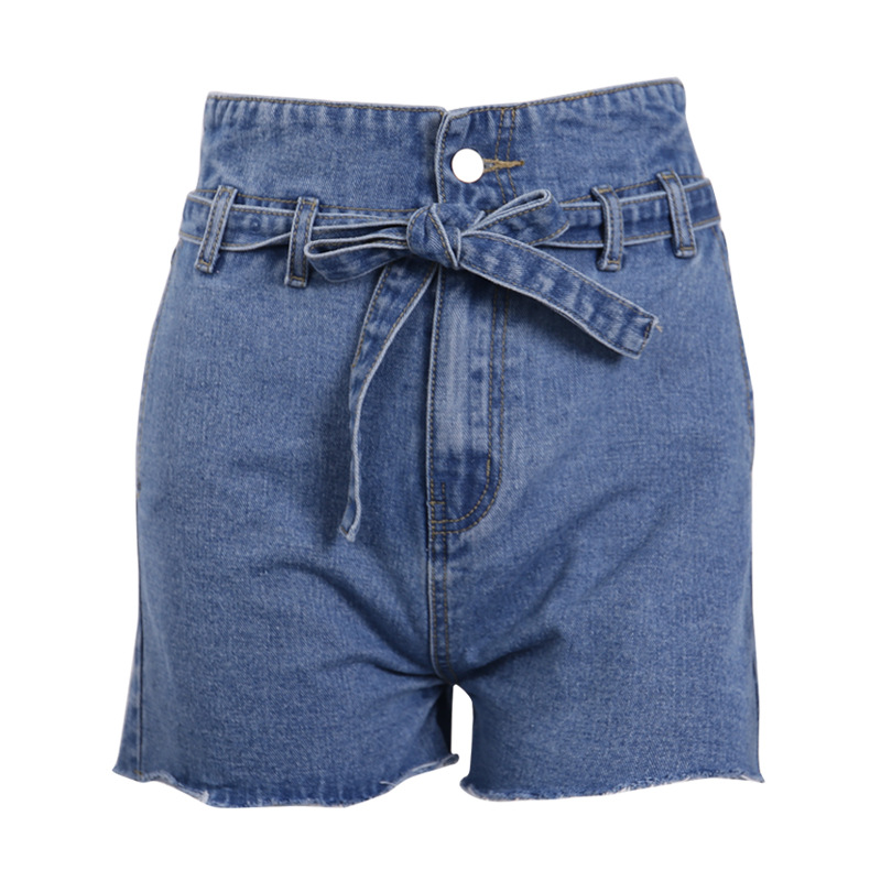 high waist dark all-match denim shorts NSXE35590