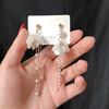 Long retro earrings from pearl, city style, 2022 collection, internet celebrity