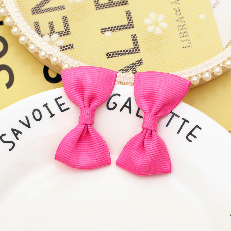 八分罗纹玫红色领结