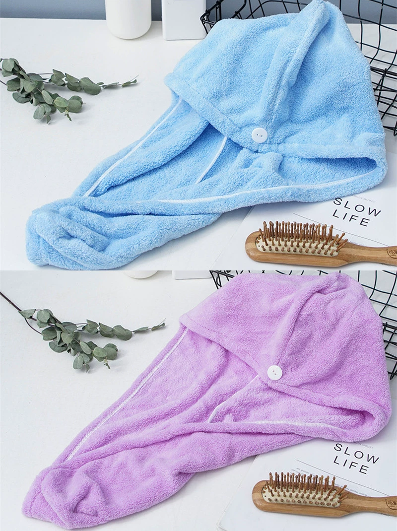  Hair towel, coral multicoloured soft harmless shower cap, 2 pieces, simple and elegant design, water absorbent, no hair damage