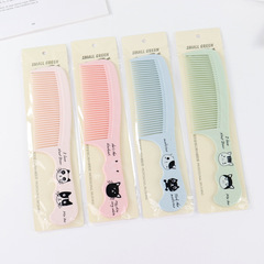 新款精美實用美發梳 可愛貓咪手柄簡約純色學生順發梳塑膠梳批發