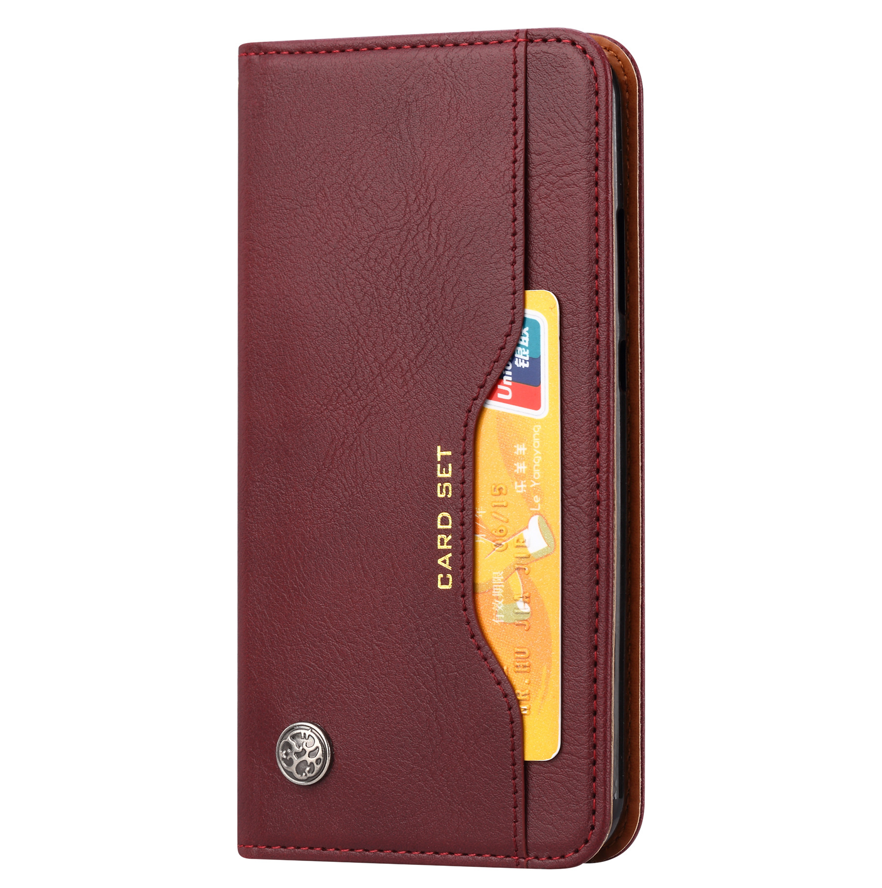 Aplicable a Huawei P30 Lite Funda de cuero amasar Tarjeta de cuero magnético Funda protectora P30lite teléfono móvil caso