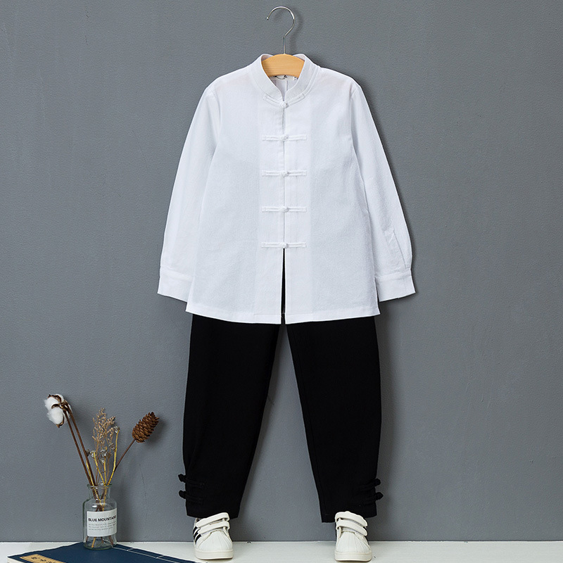 濃惠唐裝2019春秋季中國風中式手工盤扣男女童外套國學服套裝T36